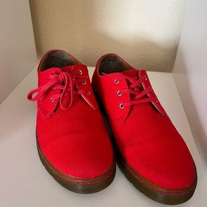 Fabric Red Doc Marten Oxford